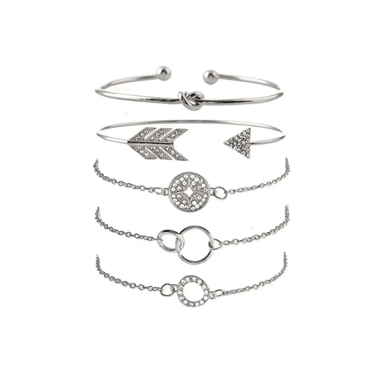 Gold Love Knot Bracelet with Star Charm