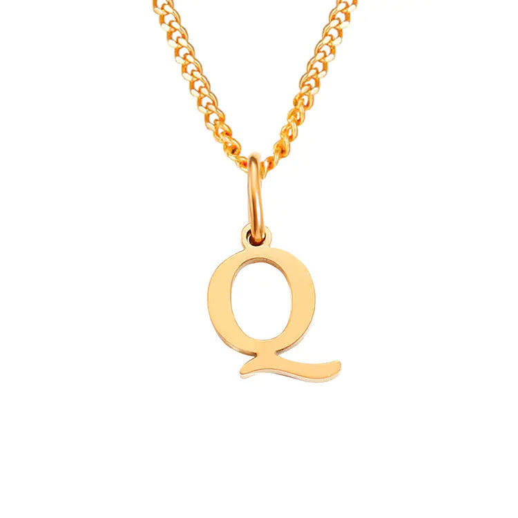 Initial Letter Necklace — Gold-Tone Minimal Pendant