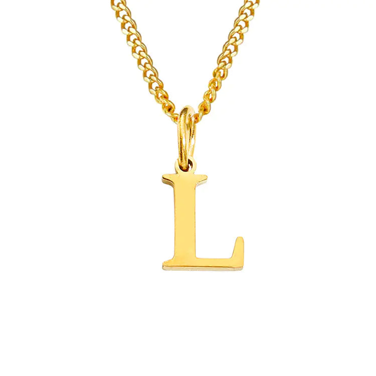 Initial Letter Necklace — Gold-Tone Minimal Pendant
