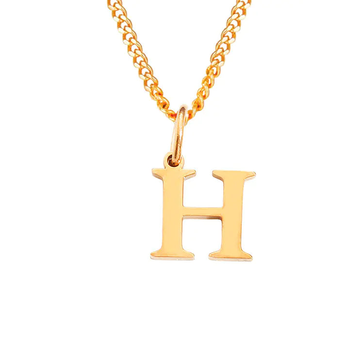 Initial Letter Necklace — Gold-Tone Minimal Pendant