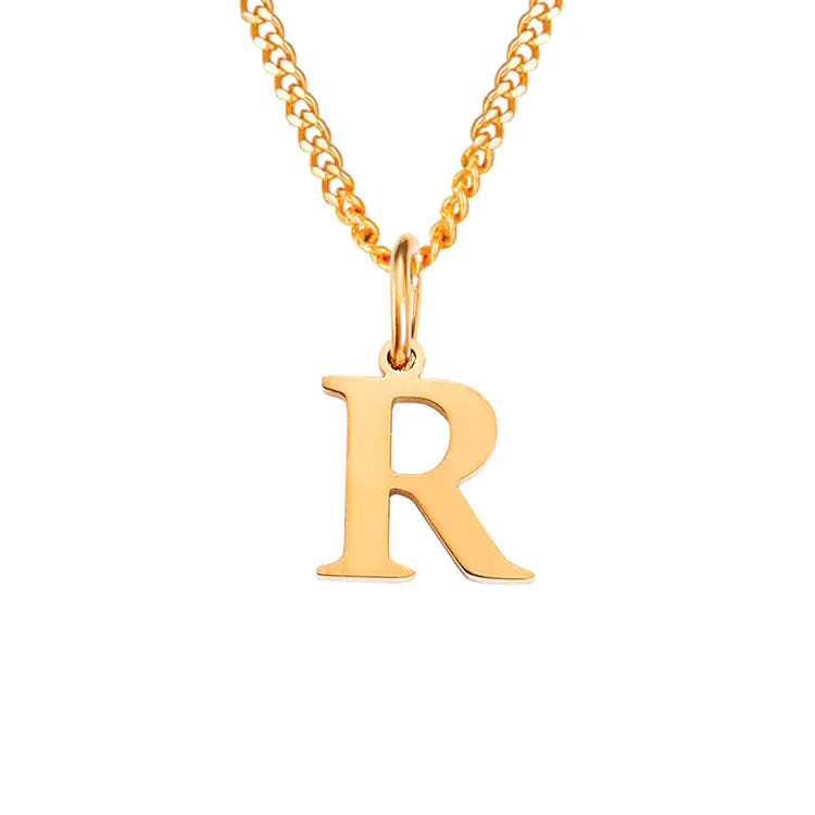 Initial Letter Necklace — Gold-Tone Minimal Pendant