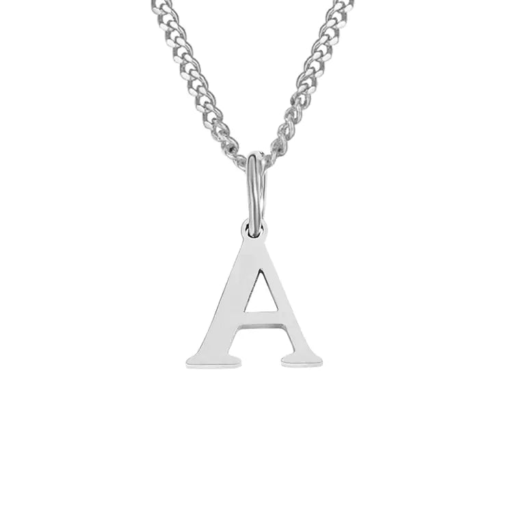 Initial Letter Necklace — Gold-Tone Minimal Pendant
