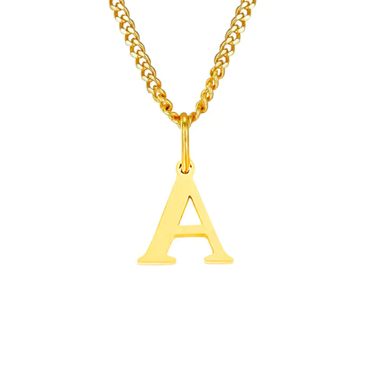 Initial Letter Necklace — Gold-Tone Minimal Pendant