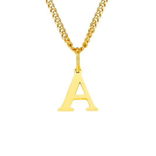 Initial Letter Necklace — Gold-Tone Minimal Pendant