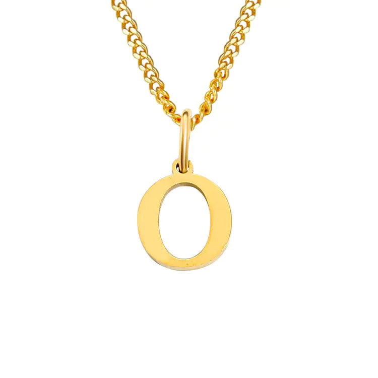 Initial Letter Necklace — Gold-Tone Minimal Pendant