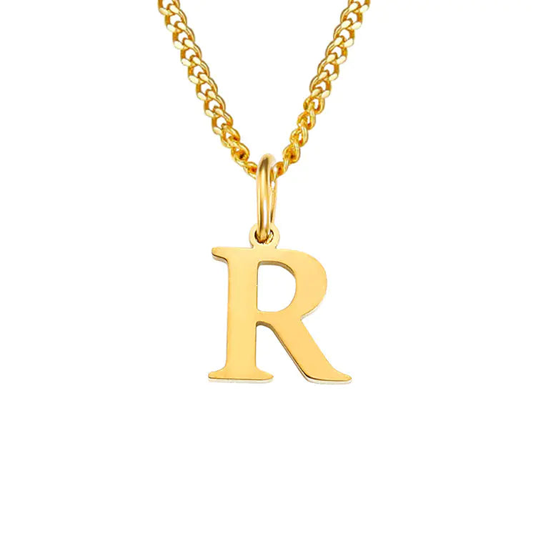 Initial Letter Necklace — Gold-Tone Minimal Pendant