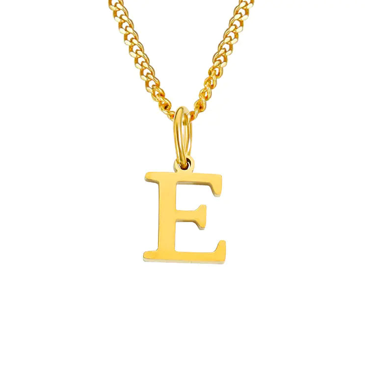 Initial Letter Necklace — Gold-Tone Minimal Pendant