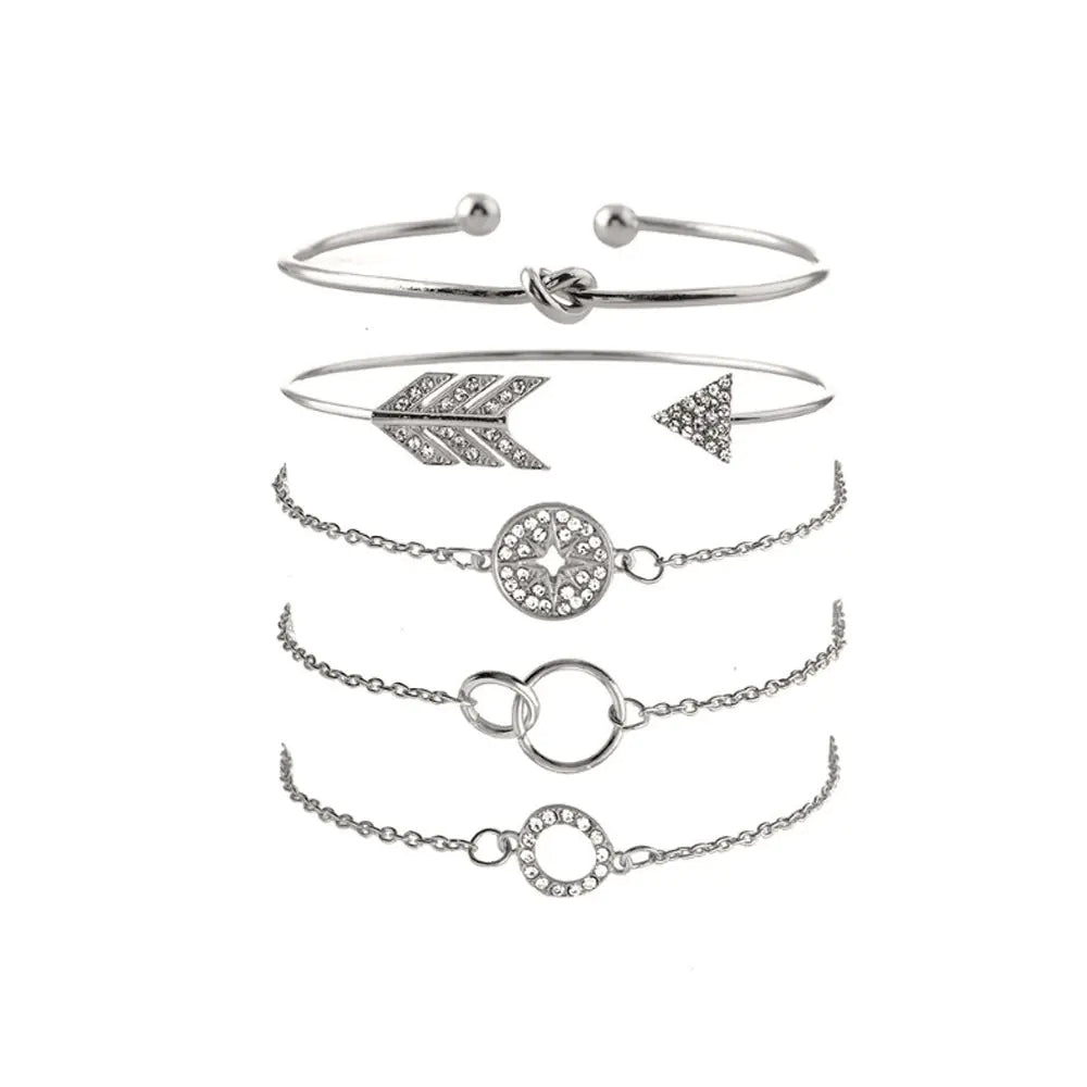 Gold Love Knot Bracelet with Star Charm