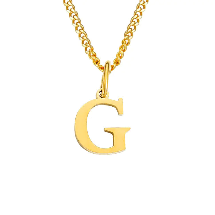 Initial Letter Necklace — Gold-Tone Minimal Pendant