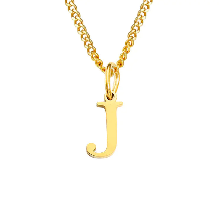 Initial Letter Necklace — Gold-Tone Minimal Pendant