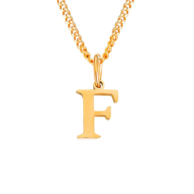 Initial Letter Necklace — Gold-Tone Minimal Pendant