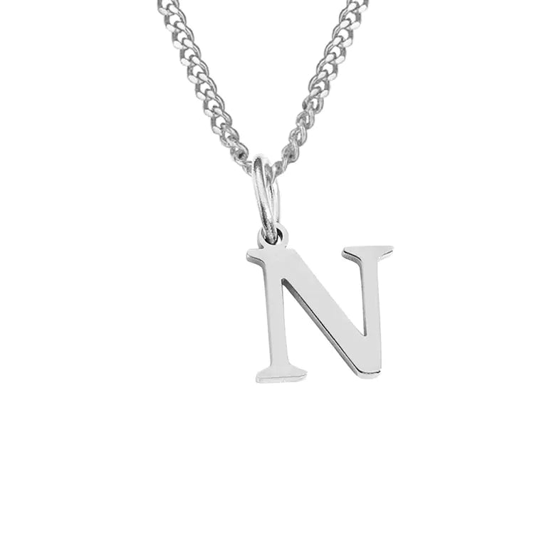 Initial Letter Necklace — Gold-Tone Minimal Pendant