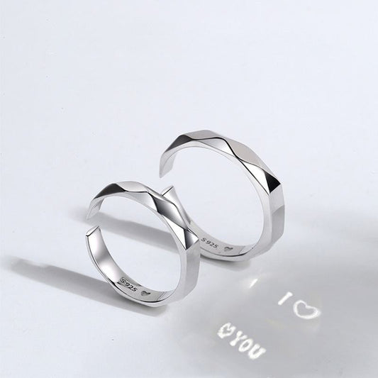Celénor Silver Couple Rings — Minimal Love