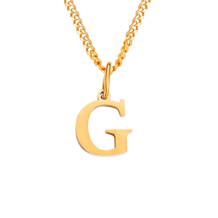 Initial Letter Necklace — Gold-Tone Minimal Pendant