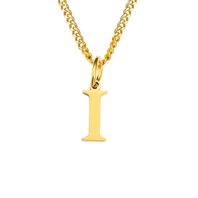 Initial Letter Necklace — Gold-Tone Minimal Pendant