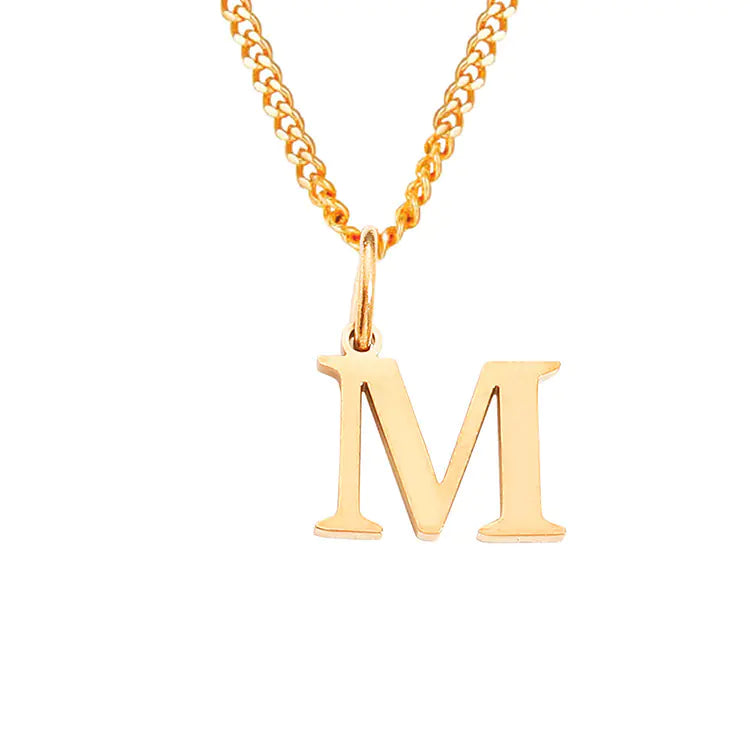 Initial Letter Necklace — Gold-Tone Minimal Pendant