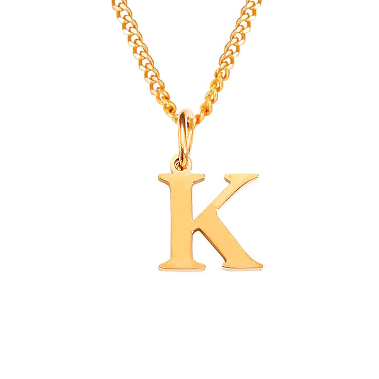 Initial Letter Necklace — Gold-Tone Minimal Pendant