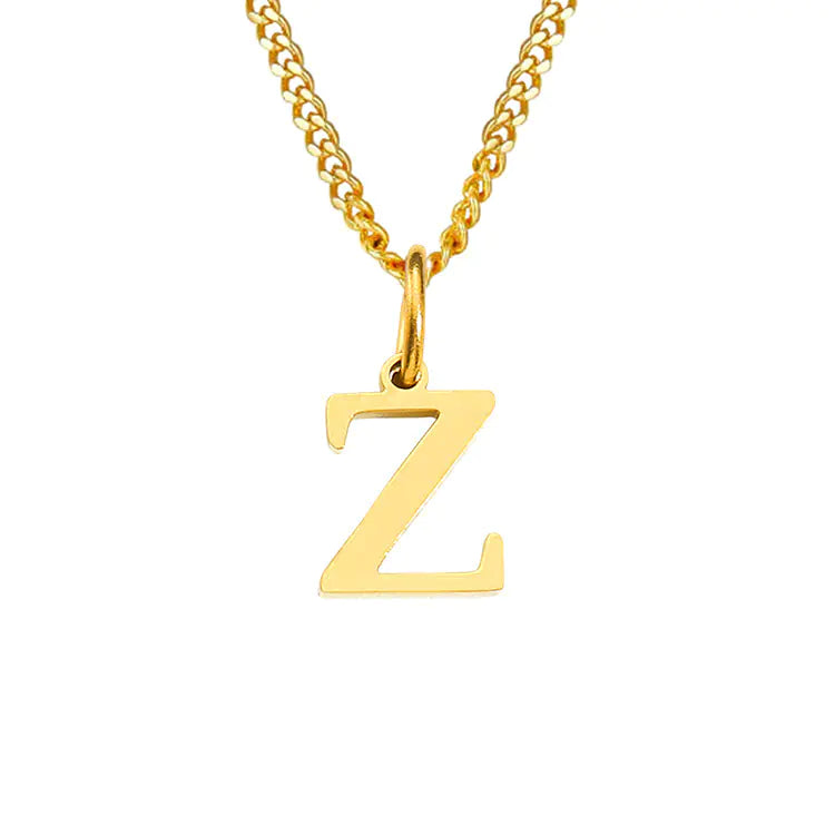 Initial Letter Necklace — Gold-Tone Minimal Pendant