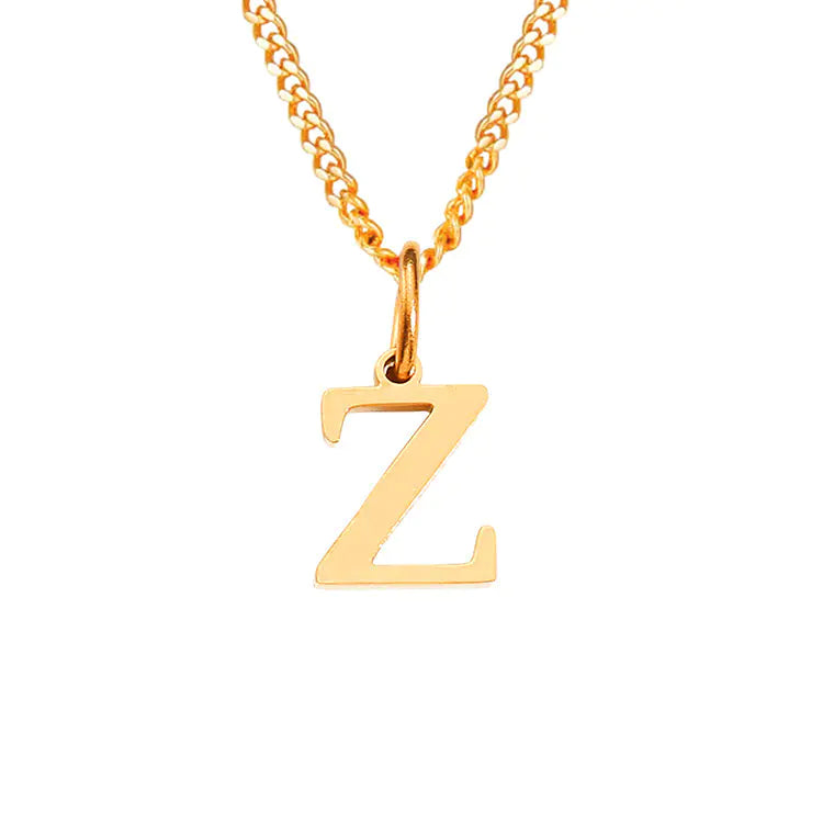 Initial Letter Necklace — Gold-Tone Minimal Pendant