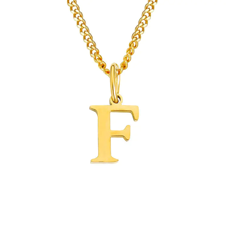 Initial Letter Necklace — Gold-Tone Minimal Pendant