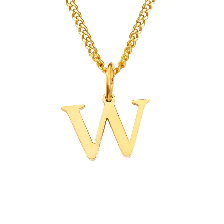 Initial Letter Necklace — Gold-Tone Minimal Pendant
