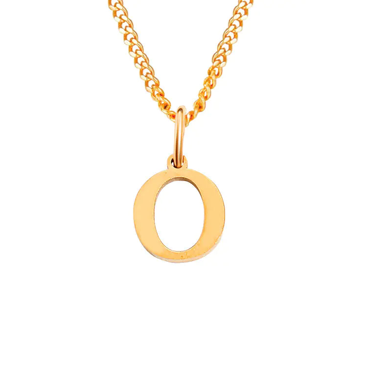 Initial Letter Necklace — Gold-Tone Minimal Pendant