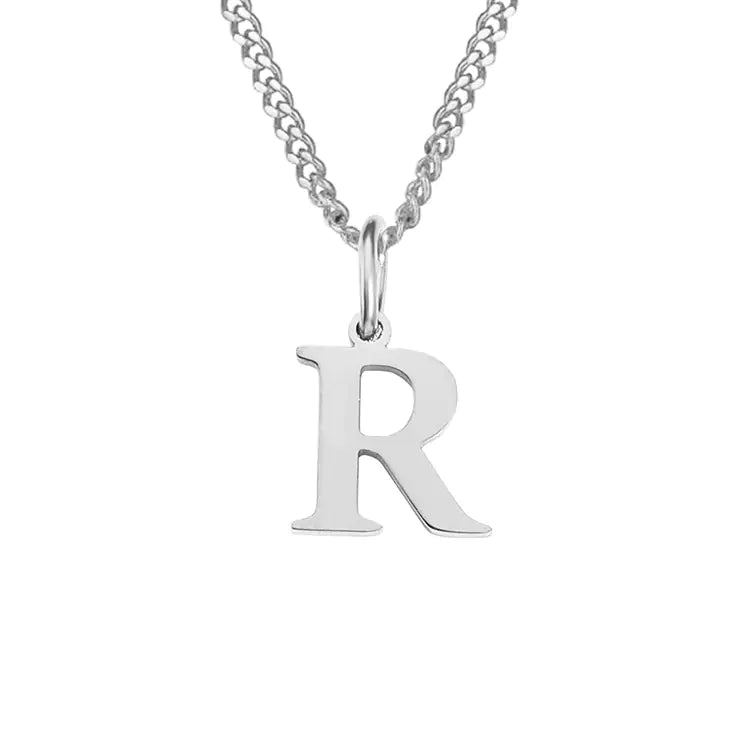 Initial Letter Necklace — Gold-Tone Minimal Pendant
