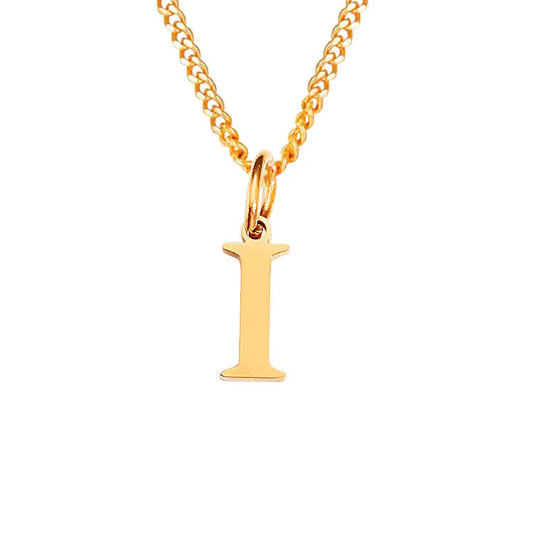 Initial Letter Necklace — Gold-Tone Minimal Pendant