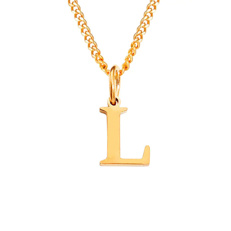 Initial Letter Necklace — Gold-Tone Minimal Pendant