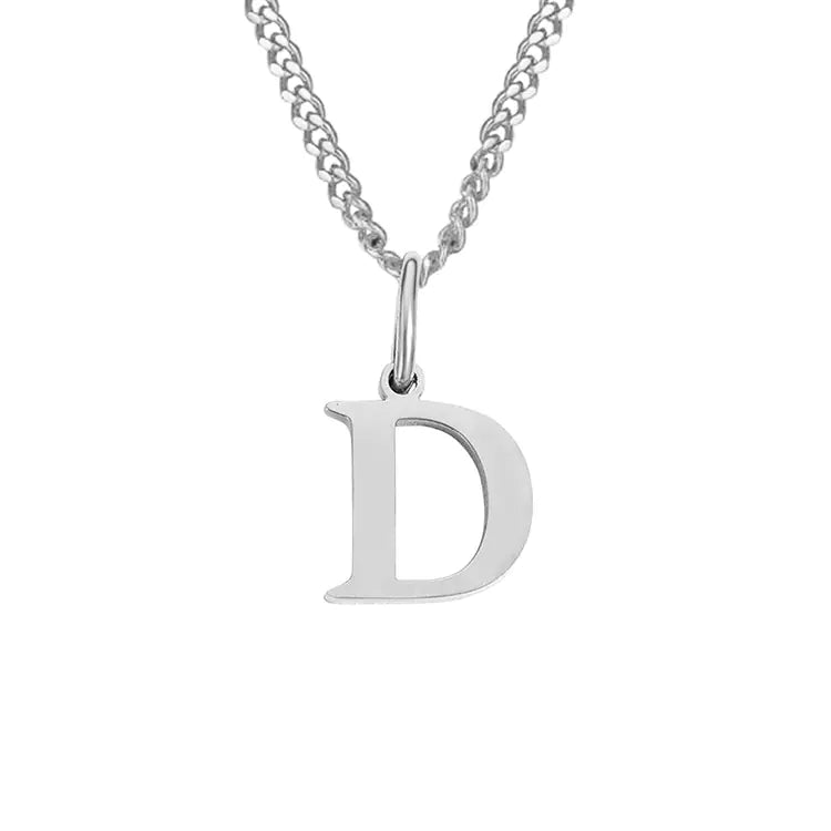 Initial Letter Necklace — Gold-Tone Minimal Pendant