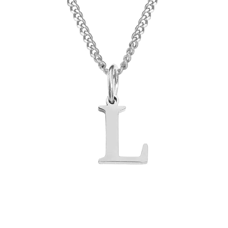 Initial Letter Necklace — Gold-Tone Minimal Pendant