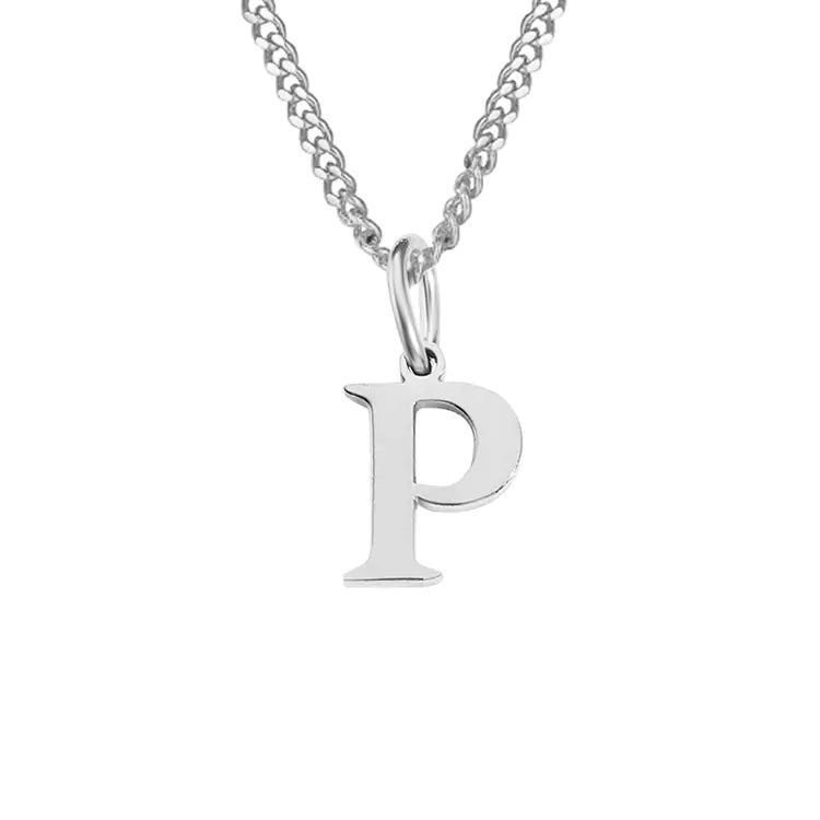 Initial Letter Necklace — Gold-Tone Minimal Pendant