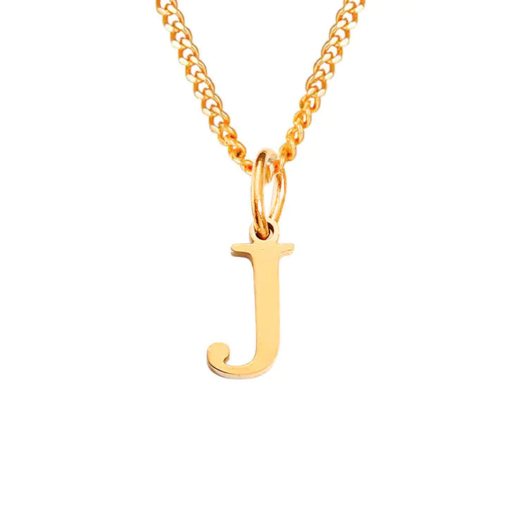 Initial Letter Necklace — Gold-Tone Minimal Pendant